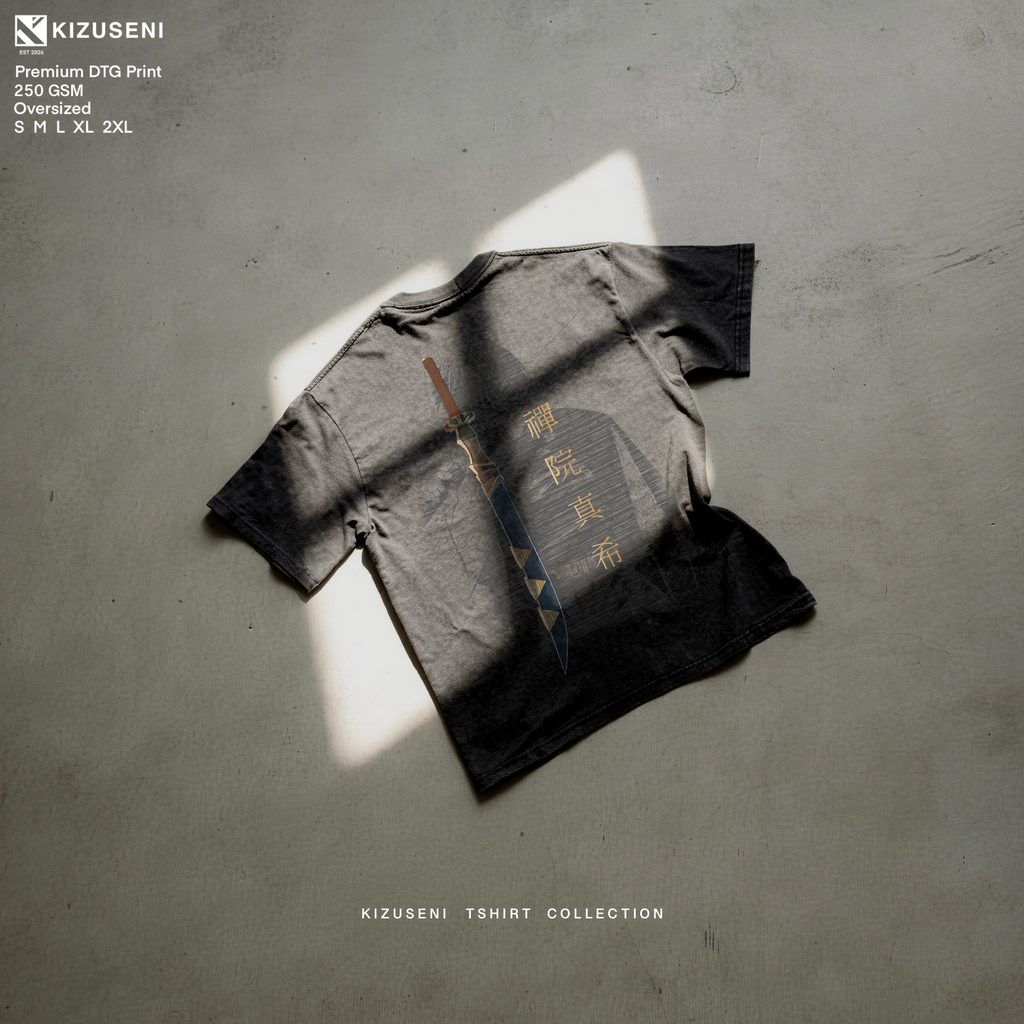 KIZUSENI MAKI BLACK WASHED TSHIRT