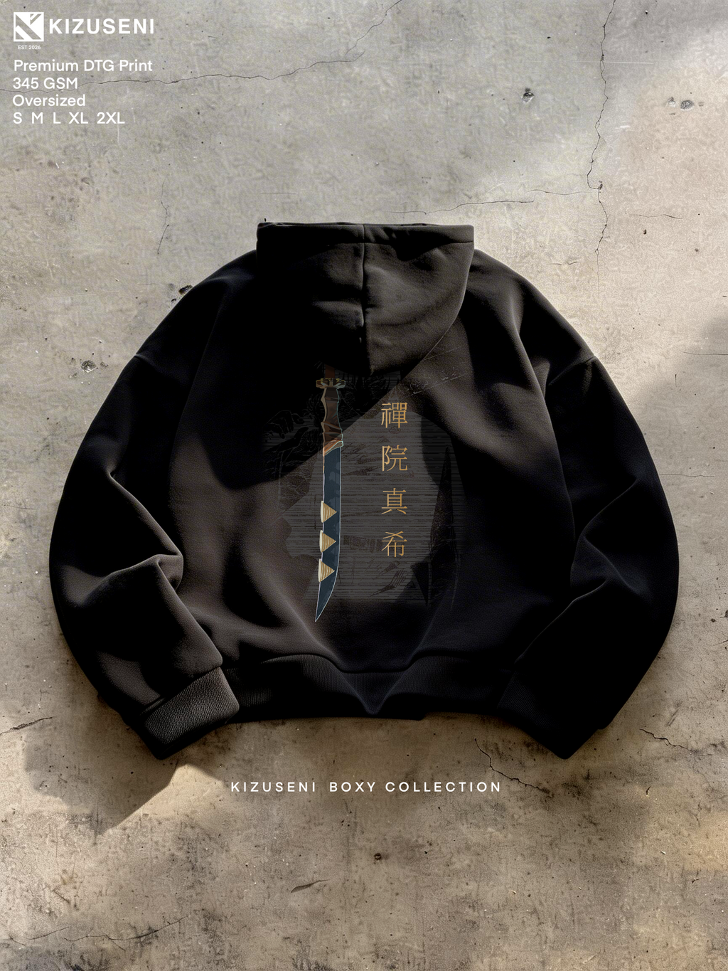 KIZUSENI MAKI BOXY HOODIE
