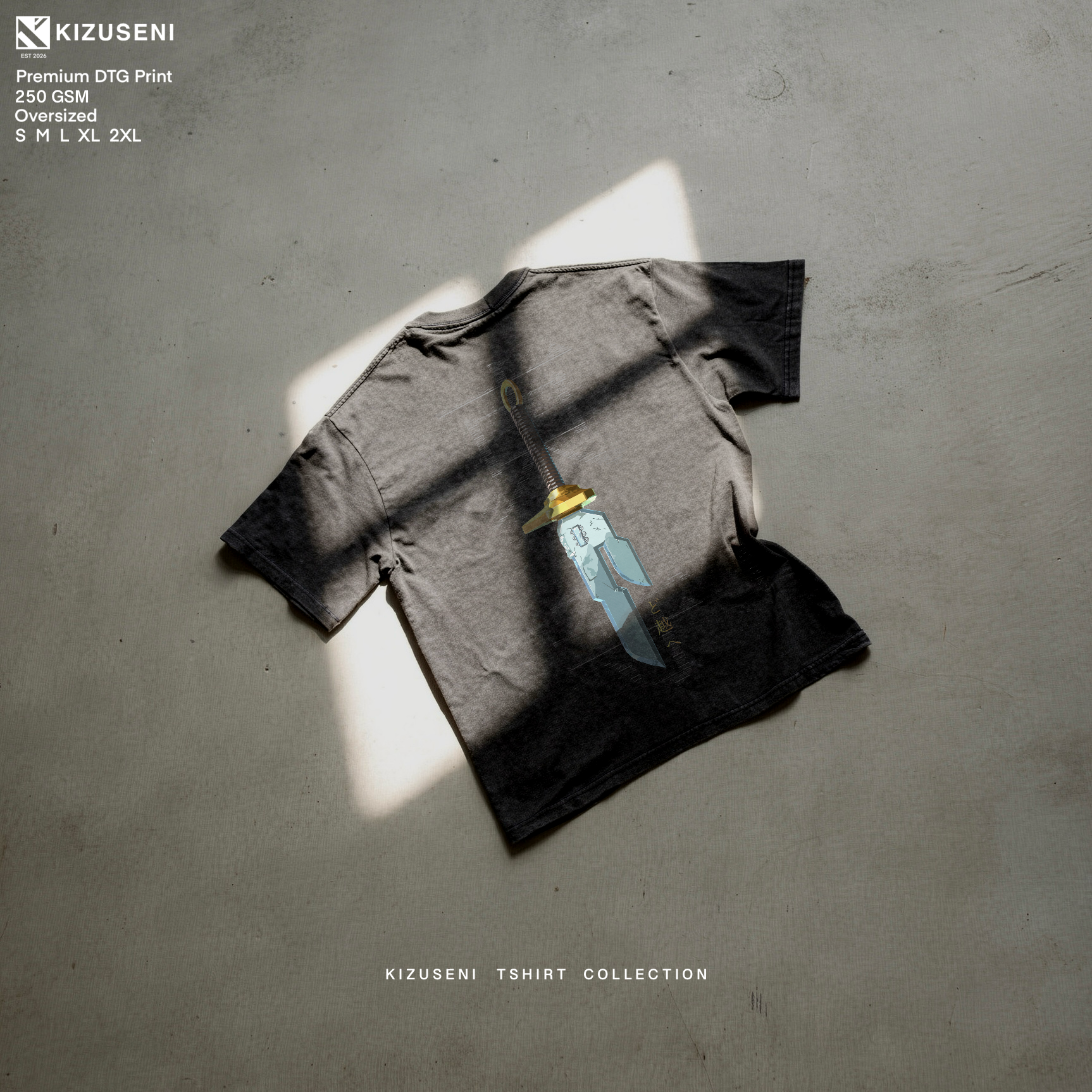 KIZUSENI TOJI BLACK WASHED TSHIRT 2