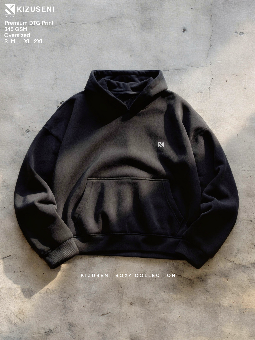 KIZUSENI KASHIMO BOXY HOODIE