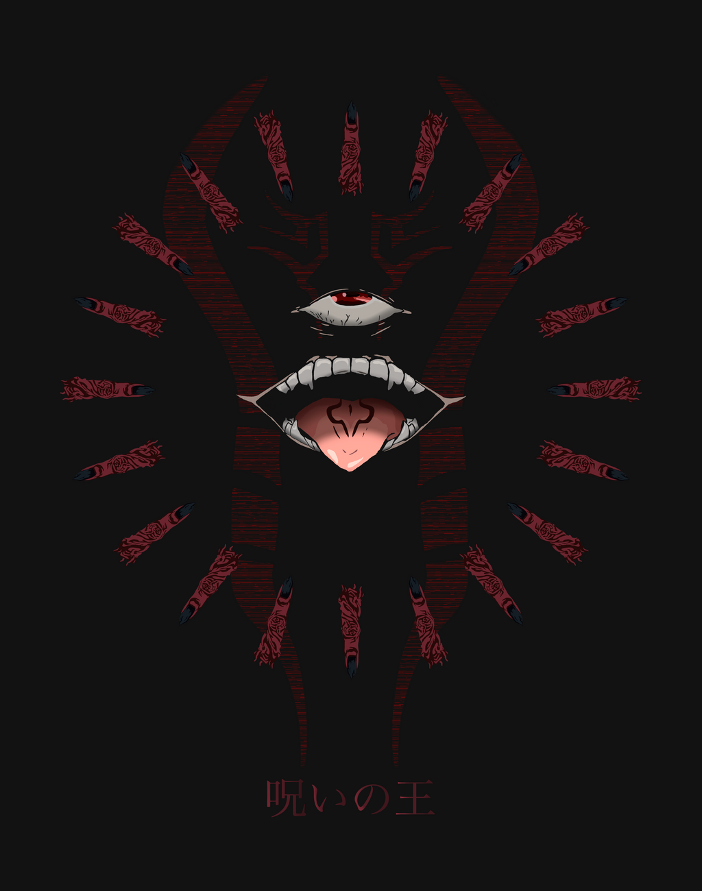 KIZUSENI SUKUNA BOXY HOODIE