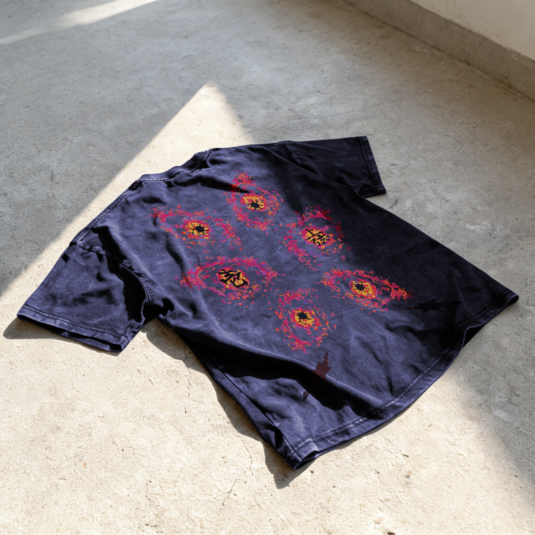 KIZUSENI KOKUSHIBO BLUE WASHED TSHIRT