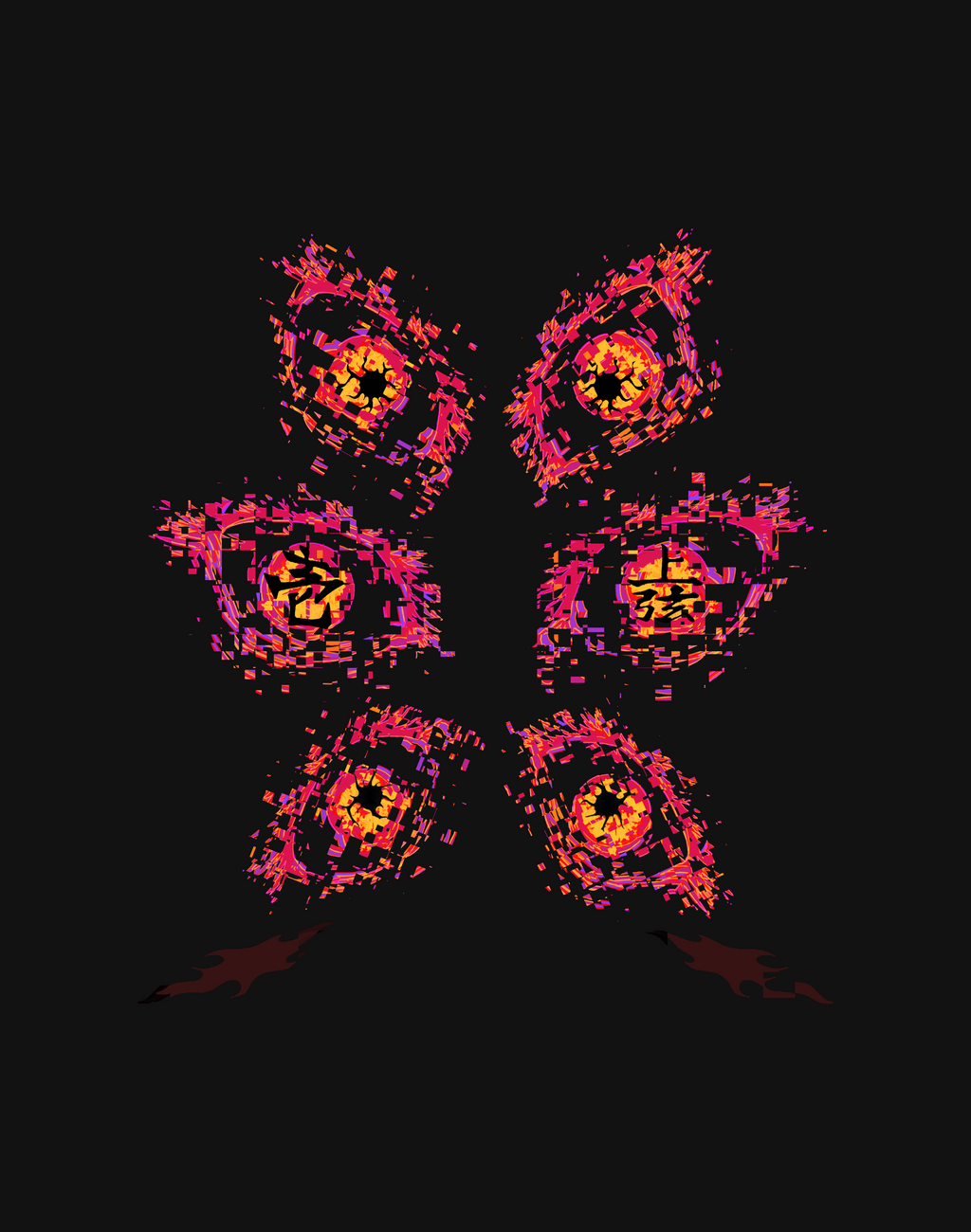 KIZUSENI KOKUSHIBO BLACK WASHED TSHIRT