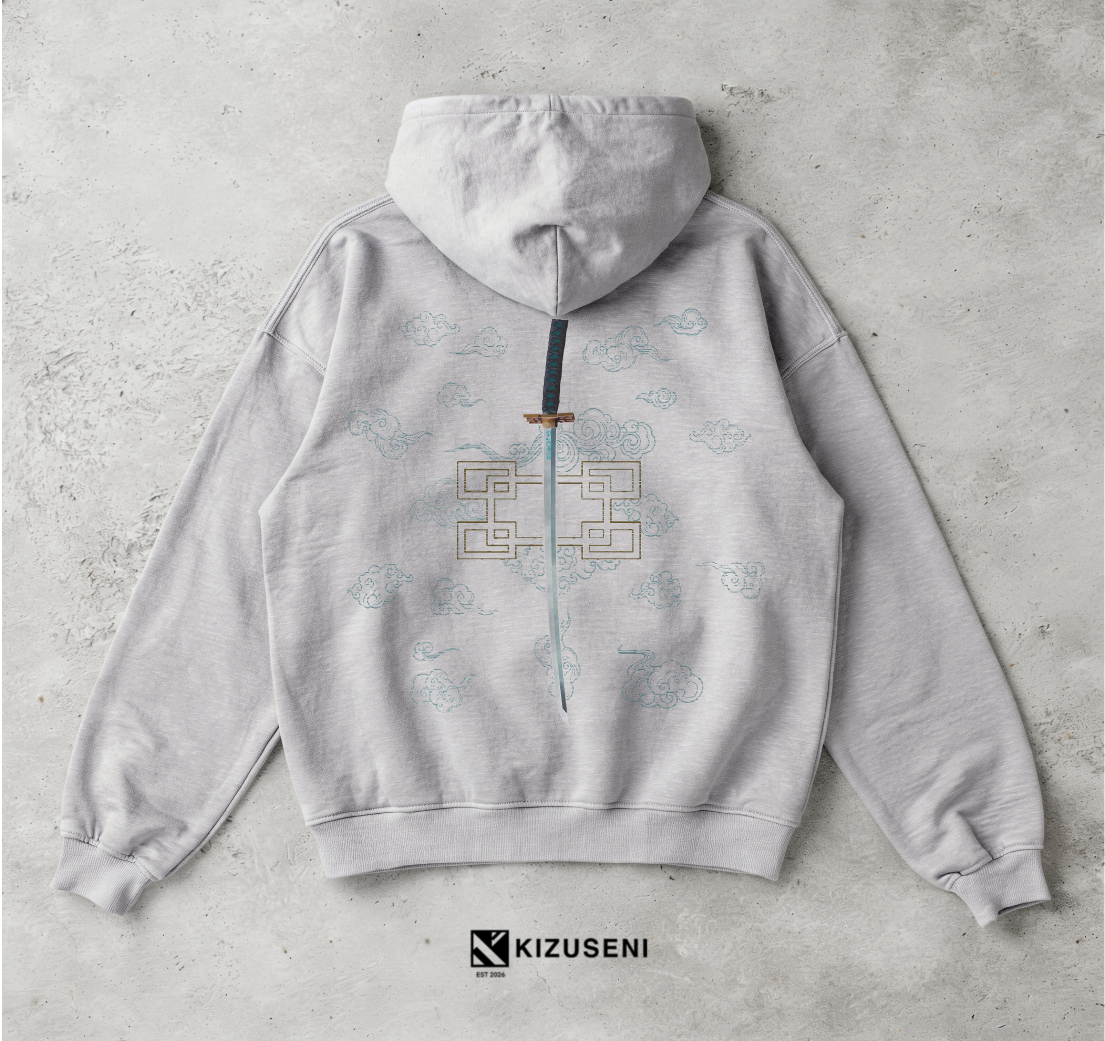 KIZUSENI MIST FLOWER GREY ZIP