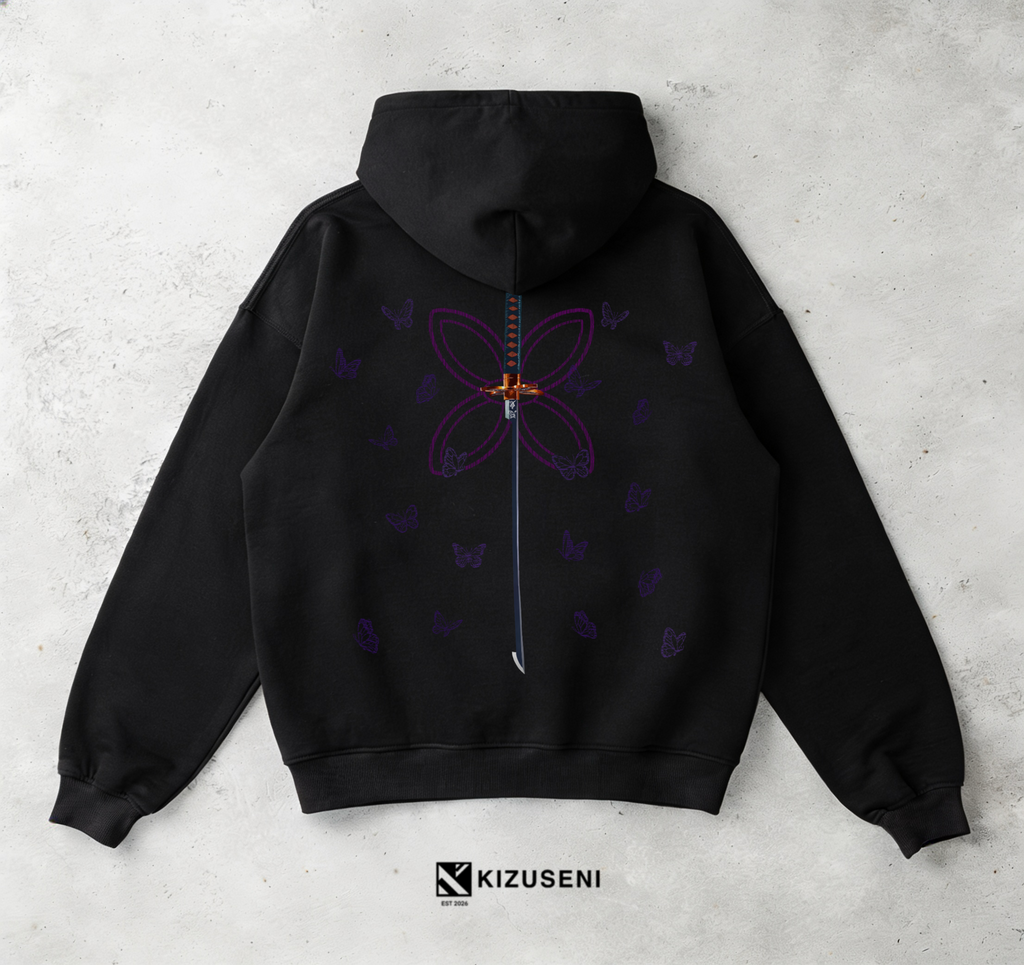 KIZUSENI BUTTERFLY BLACK ZIP