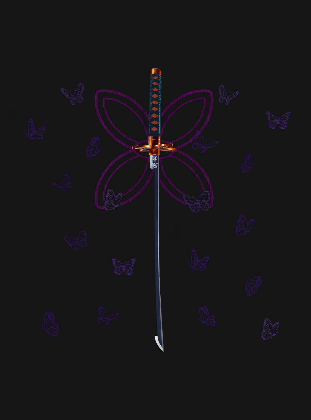KIZUSENI BUTTERFLY BLACK ZIP
