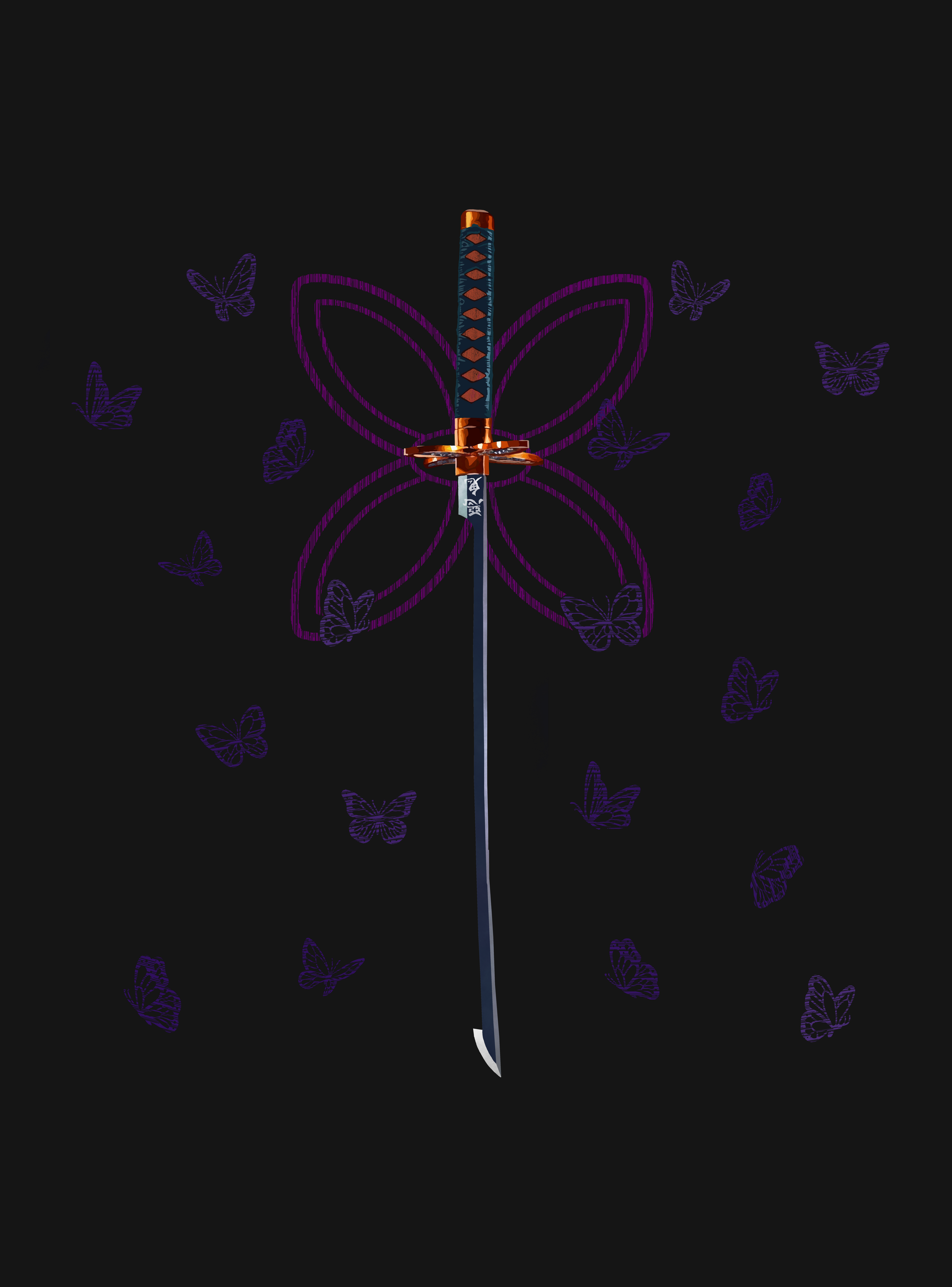 KIZUSENI BUTTERFLY BLACK ZIP