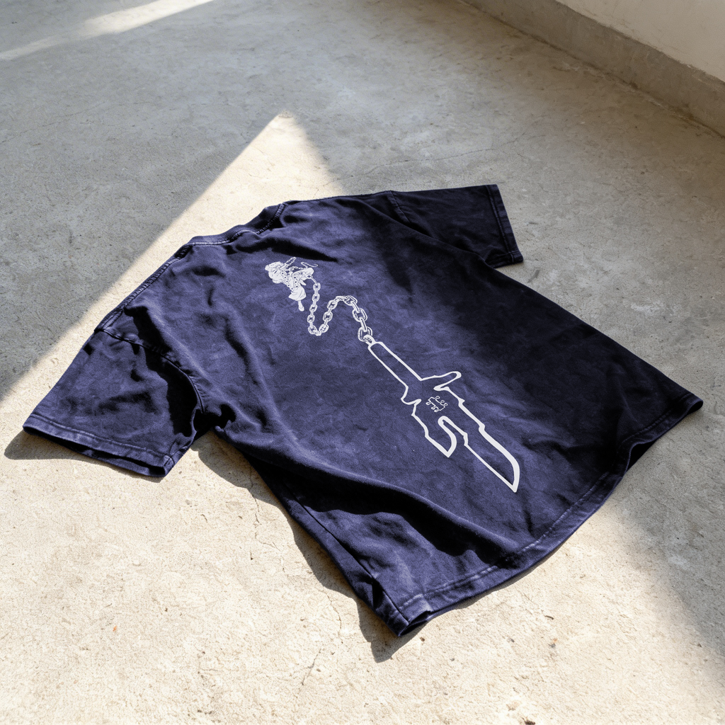 KIZUSENI TOJI BLUE WASHED TSHIRT